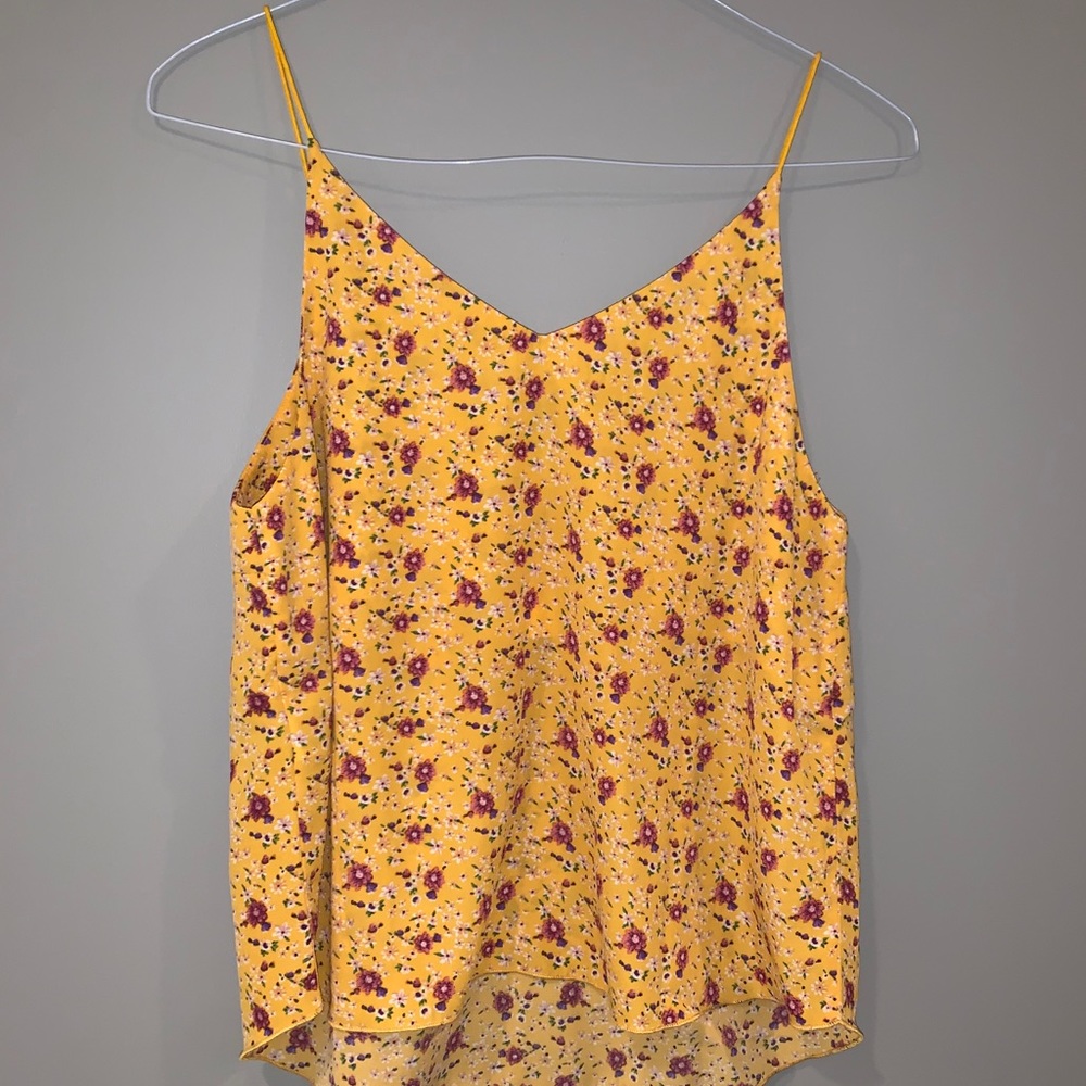 Yellow floral top.